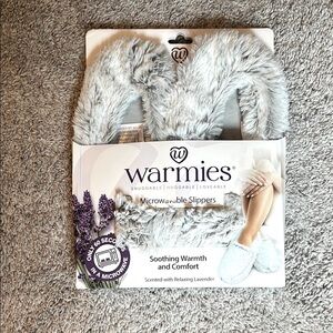 NEW in box Warmies Gray Microwavable Slippers